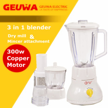Mult-Functional 3 in 1blender with Dry Mill and Mincer Attachment